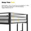 Lit simple en métal au-dessus d'un lit superposé noir - Espace, bruit, s'adapte aux matelas, installation rapide, réversible, sécurité idéale pour les petites pièces, assemblage, placement en premier, chambre à coucher