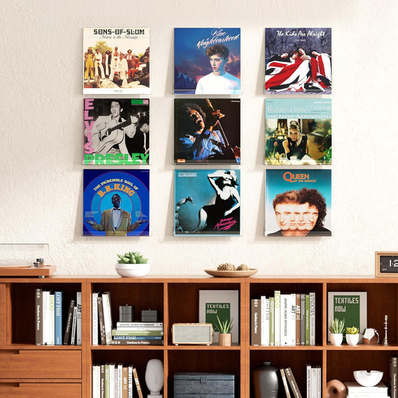 6 Pack Clear Acrylic Floating Shelves For Wall, Nursery Bookshelves For Kids, Vinyl Record Display, Magazine Rack, Picture Ledge Shelf, Durable And Versatile Wall Organizer