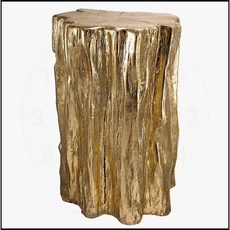 Exquis tabouret de tronc d'arbre doré, une pièce décorative superbe et polyvalente pour n'importe quelle pièce