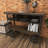 Black Metal Industrial Rolling Cart 3 Basket Drawers Console Table