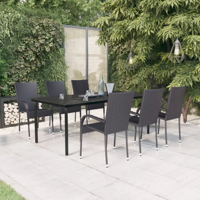 Minooka 6 - Person Wicker Patio Dining Set with Rectangular Table