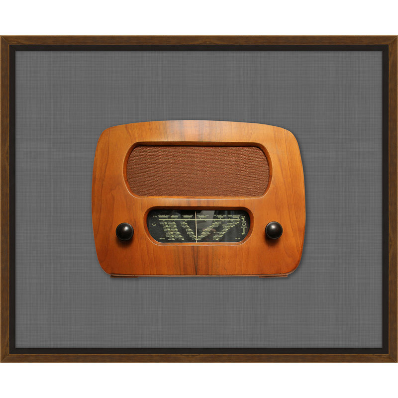 « rétro radio v », reproduction d’impression encadrée, gris