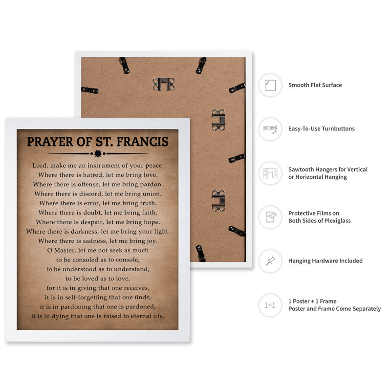 Prière de Saint François, Poster, White Framed, 16"H x 20"W