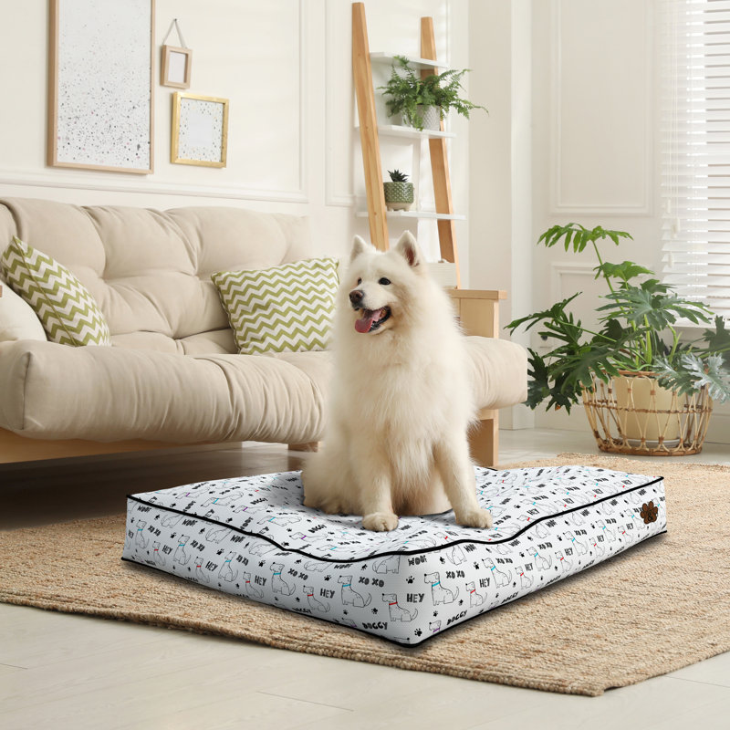 Dog Bed For Small - Medium - Large Dogs - Soft Pet Bed Mattress With Machine Washable Cover & PU Foam Pet Crate Bed - Dog Bed Mattress With Non-Slip Bottom  Cushion Design 5 Medium  M (81 cm x 61 cm x 10 cm)