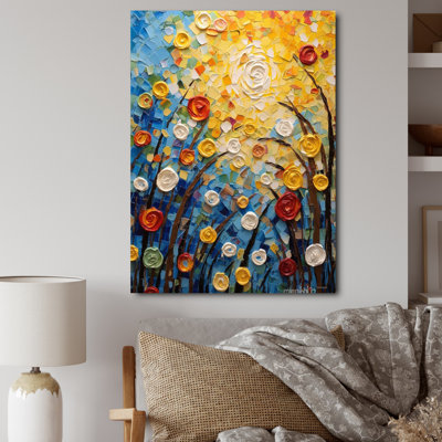 «Summer Flower Field Of Poppies And Buttercups I», reproduction sur toile