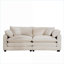 Canapés-lits | Causeuse moderne à 2 places, assise profonde avec 4 coussins, pour salon | Beige | Velours côtelé