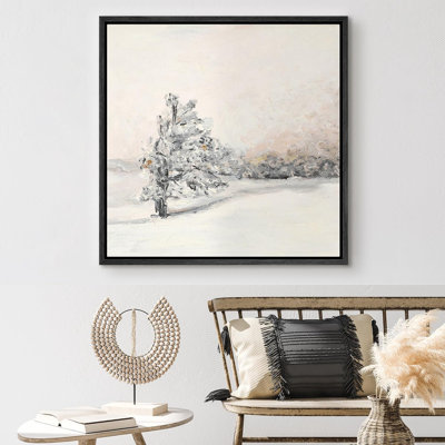 «Winter Wind Flowing The Tree Forest Landscape Snow Rustic», reproduction d'art sur toile encadrée