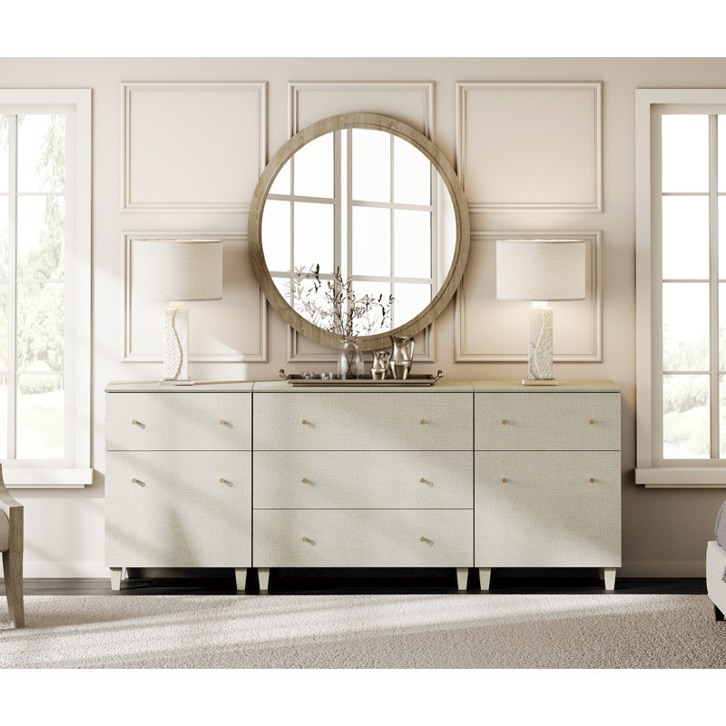 3-In-1 Dresser Chests With 5 Drawers And 2 Shelves For Bedroom, Dark Beige
