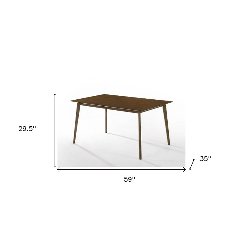  Table de salle à manger 59 "en bois massif brun