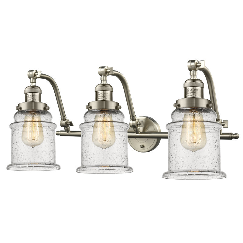 Éclairage pour salle de bain à 3 lumières à intensité variable Alexandira, Grainé, Ampoule DEL 6 watts Vinage, Chrome poli
