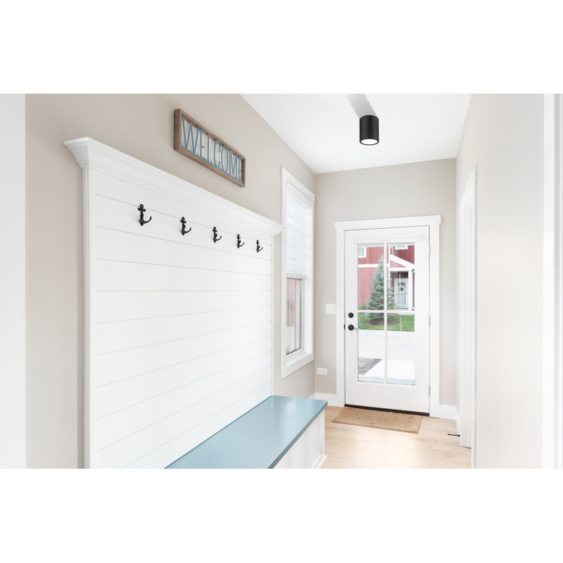 Jaylanis Acrylic LED Flush Mount, Matte Black