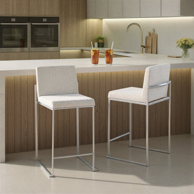 Tabouret de bar et de comptoir à dossier haut Brieon (ensemble de 2)