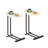 2-Pieces C-Shaped Side Table C Table Living Room End Table Wood End Table With Metal Frame-1672229457