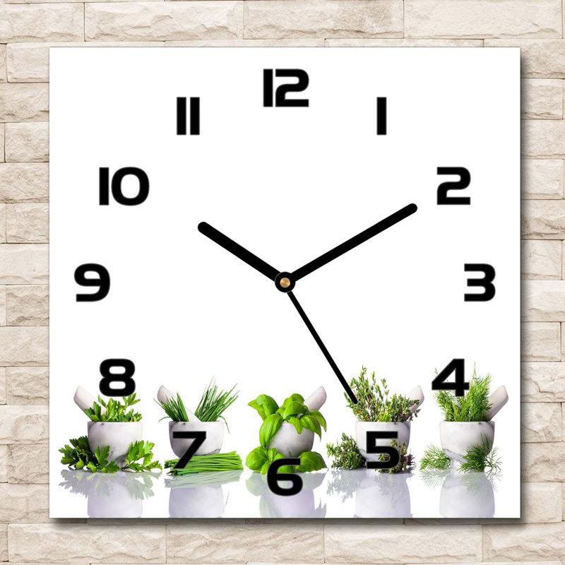Heger Glass Wall Clock, Black/Green