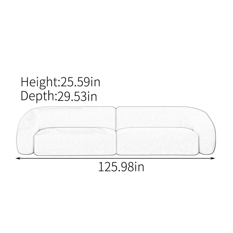 Creative inline sofa, 25.59" H x 125.98" W x 29.53" D, 5