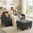 Kentrell 54"W Upholstered Loveseat with Ottoman-1159309553