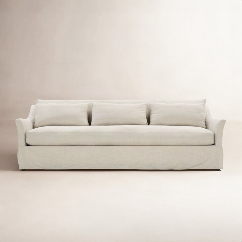 Moreau Slip Sofa, 35"H x 98"W x 41"D, Cream