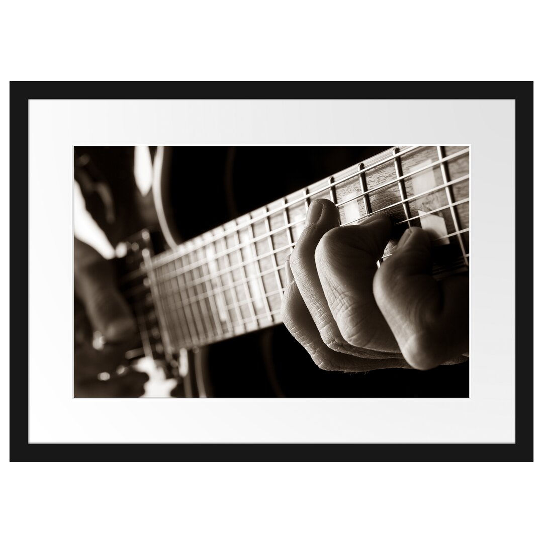 Gerahmtes Poster Gitarre spielen