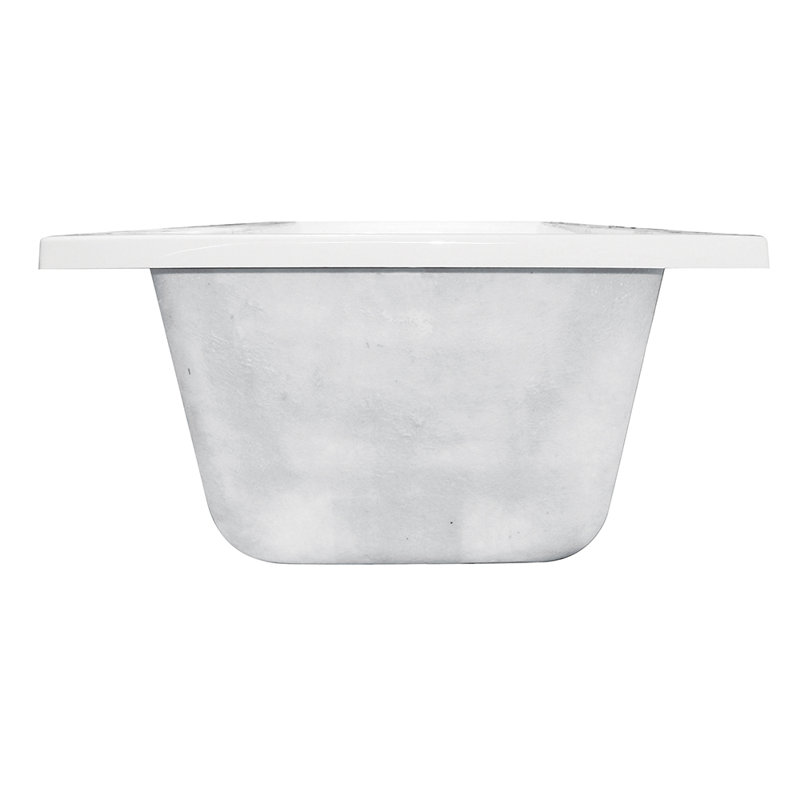 Baignoire encastrée rectangulaire en acrylique 67 pouces avec drain Kingston Eden Aqua Brass, Centre