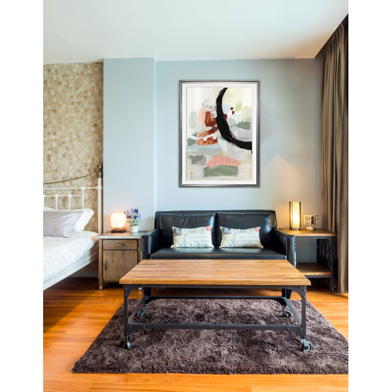 « synchronal vi »-impression sur toile, H 24 po x l 20 po x P 1,5 po, Cadre argenté
