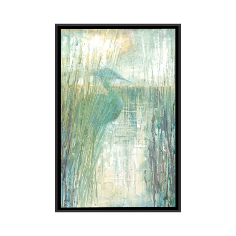 «Morning Egret I», reproduction sur toile, H 26 po x l 18 po x P 1,5 po, Toile avec cadre noir