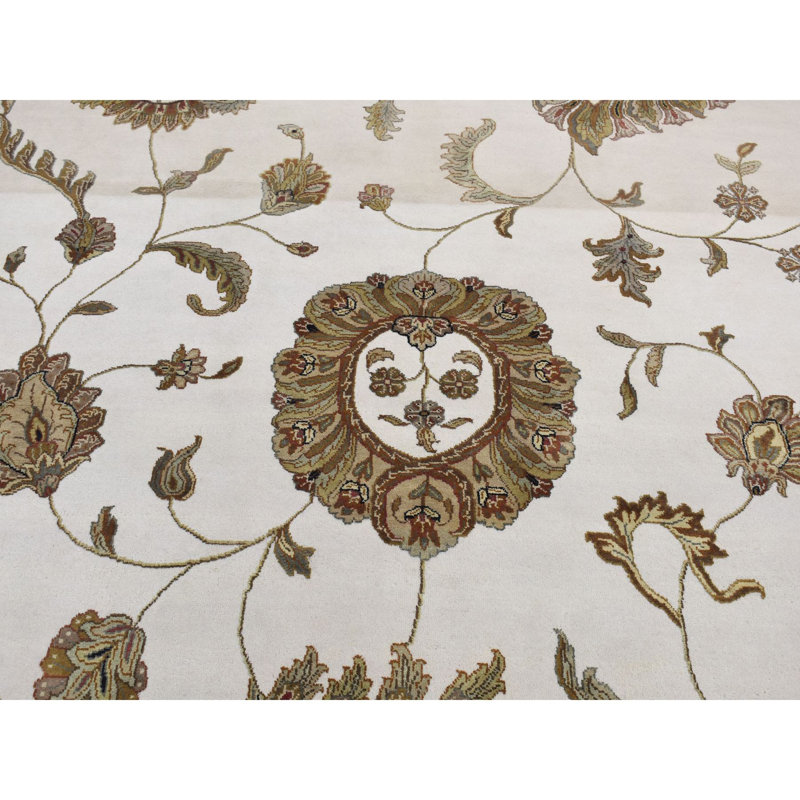 Tapis gris en laine et en soie noué à la main 6 pi x 9 pi 2 po Timber Wolf 92020A00C791460DB2A03E98A3A7C861