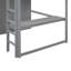 Lit mezzanine double compact en bois massif au design moderne gris, parfait pour les chambres à coucher