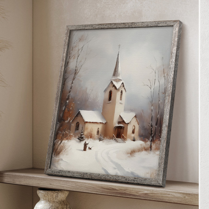 Art des Fêtes de Noël - série 2-Cxxx encadrée - bois massif, H 11 po x l 9 po