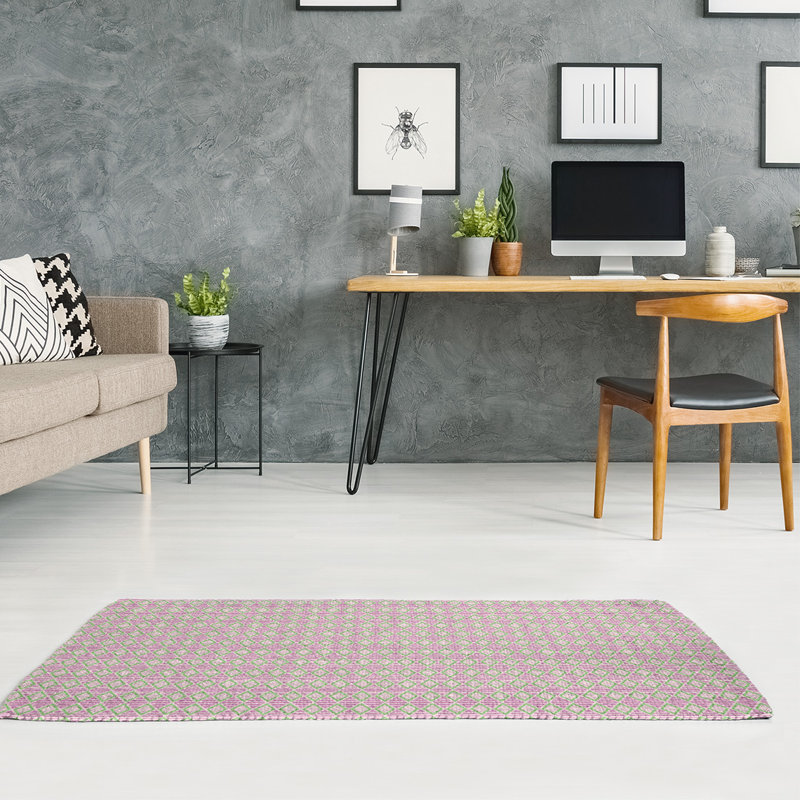 Tapis rose/bisque area losanges geometry, Rectangle 2 pi x 3 pi