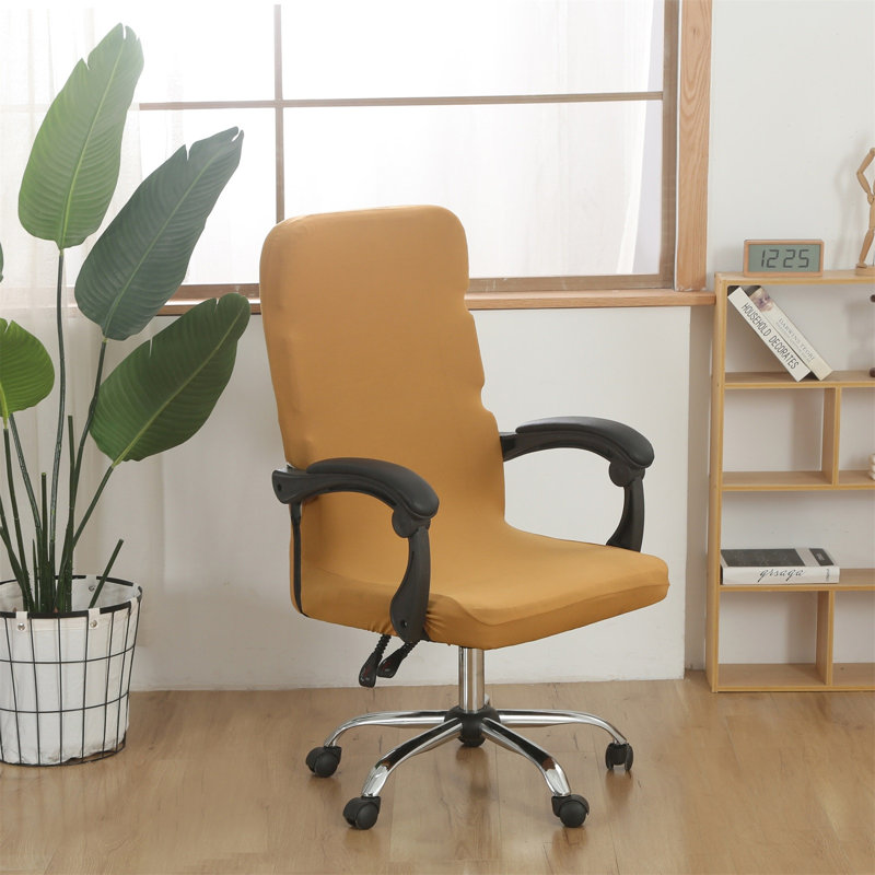 Housse de chaise unie élastique et brossée de couleur unie Housse de siège souple et confortable