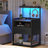 Nightstand with LED Lights & Drawer-1600959017-1604703469