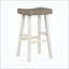 Ensemble de 2 tabourets de bar de style transitionnel, meubles en bois d'hévéa massif