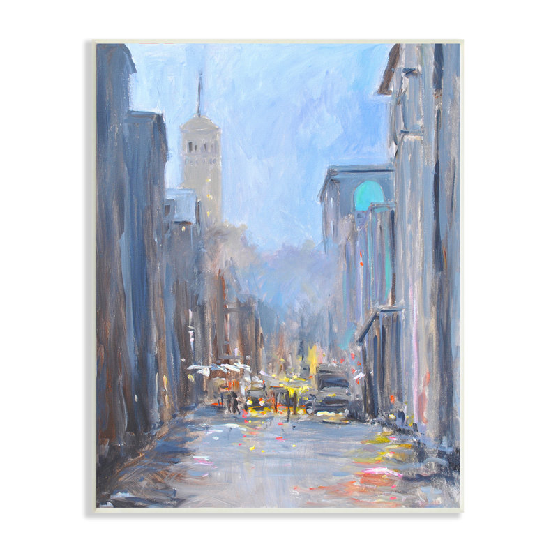 «Rainy City Streets At Dusk», art urbain surdimensionné par Allayn Stevens, H 30 po x l 24 po