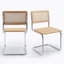 Benett Modern 46cm Natural Woven Rattan Dining Chairs with Metal Frame Small Kitchen Side Chairs-581583881-595105645