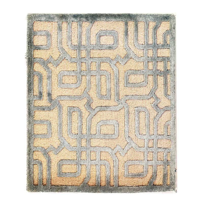 Silver color Pile & Loop Design Rug 2'x 2'