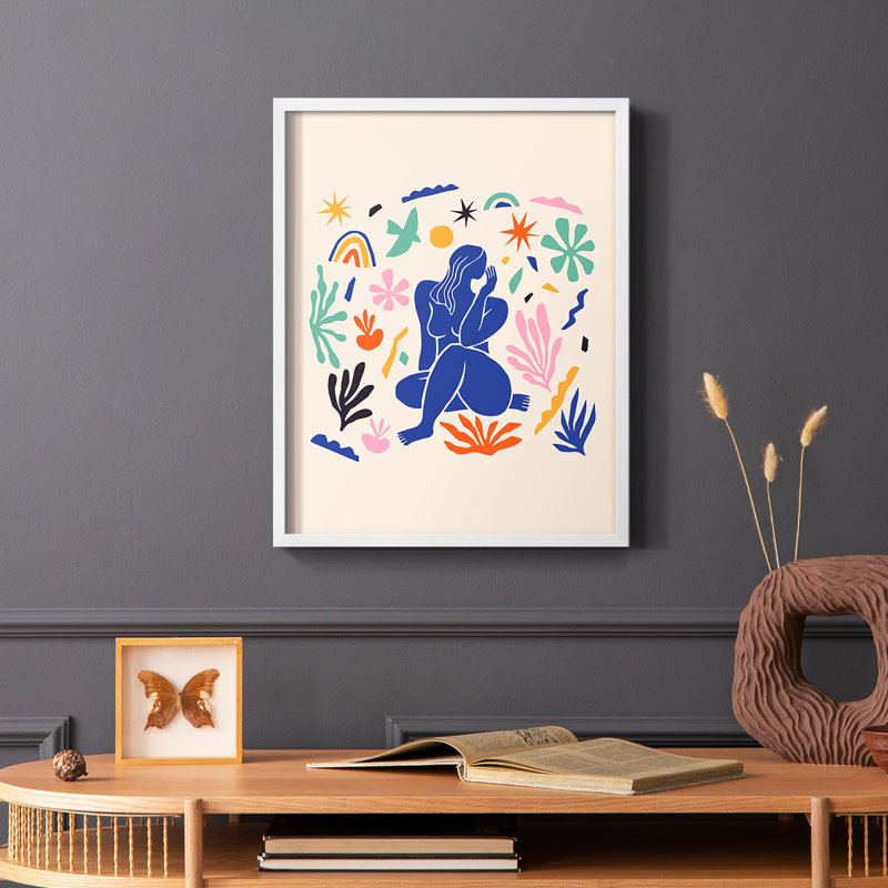 Matisse CDXLIV, reproduction encadrée - bois massif, H 14 po x l 11 po, Cadre simple blanc