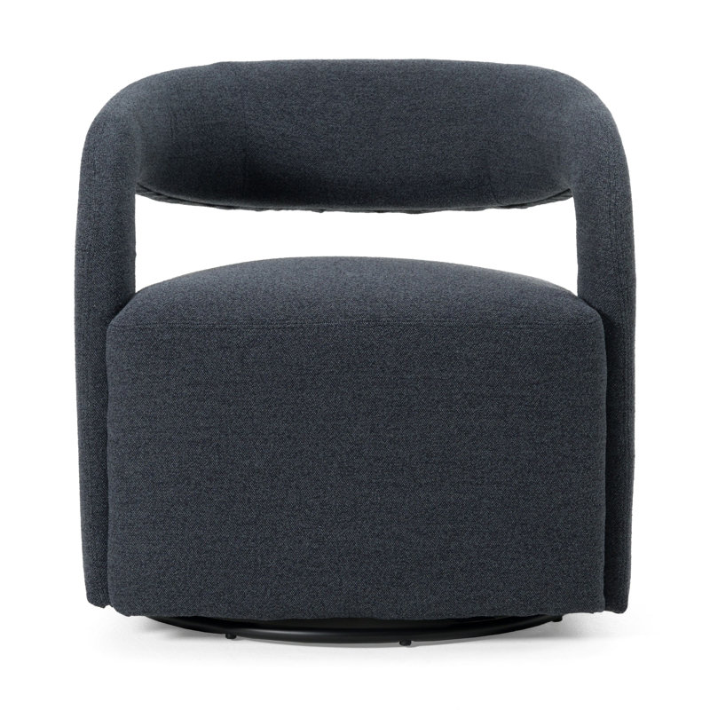 Dowsett - Fauteuil d'appoint pivotant en tissu gris anthracite moderne
