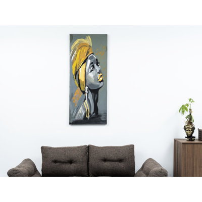 Striking 47'' X 19'' Grey Canvas Wall Art - Hand-Painted For Distinctive Decor Splendid Paintings Glittering Homes
