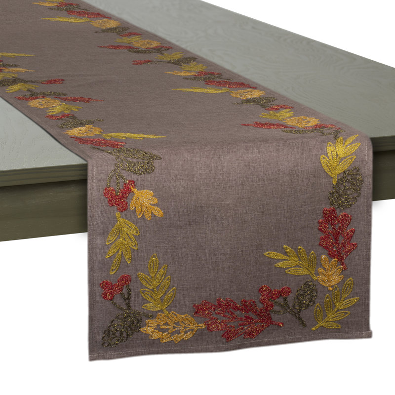 Pudalov Wine and Sunshine Table Runner, Shimmering leaves