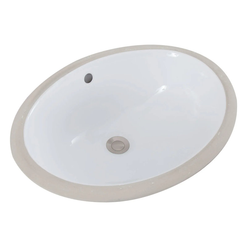 Lavabo de salle de bain ovale encastré en porcelaine 18 po Mangrove