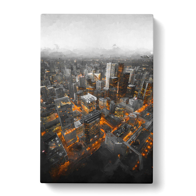 Toronto Canada Skyline Abstract Art - Wrapped Canvas Print, 50cm H x 35cm W x 3cm D