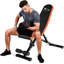 Heavy Duty Adjustable Weight Bench for Home Gym – 1000lbs Capacity, Quick Folding, 8-Backrest & 3-Seat Positions, Incline/Decline/Flat, Space-Saving, Full Body Workout – Square Tube Style, Orange Side