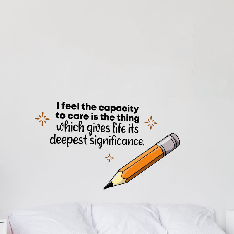 Décalcomanie murale en vinyle Care Pencil School, H 20 po x l 40 po