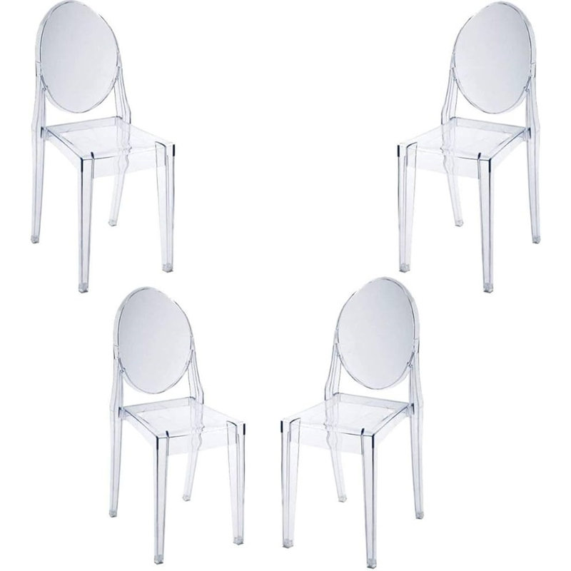 Chaise transparente sans accoudoirs