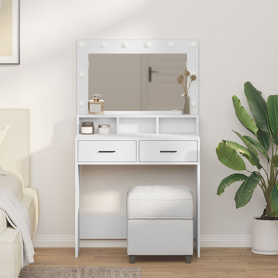 Wood 79 X 41 X 135 Cm Mirror Dressing Table
