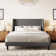 Bowdoin Modern Linen Upholstered Wingback Platform Bed with Wooden Slats