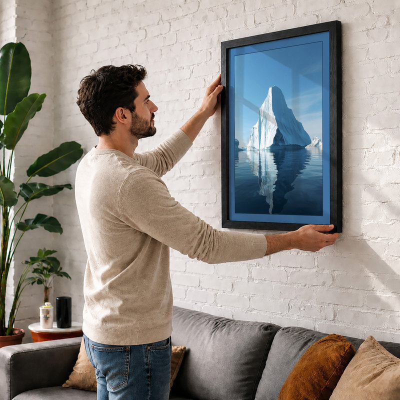 Arctic Iceberg Minimalist - Framed Print, Walnut, A1 - 84.1 x 59.4 cm