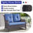 Schutt 50" Wide Outdoor Wicker Loveseat With Cushions-87748645-87748646