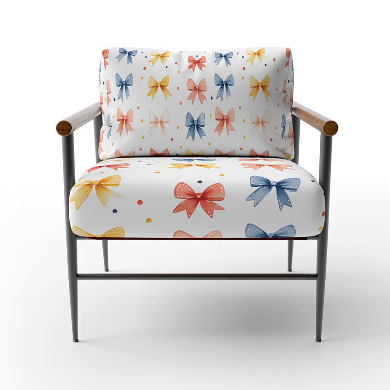 Chaise rembourrée French Country, Bras ronds bruns