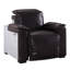 Fauteuil inclinable électrique Nernoss, cuir brun foncé et aluminium
